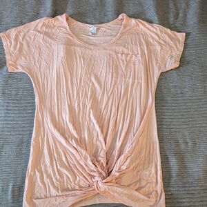 VENUS Blush Pink Knotted Short Sleeve Tee